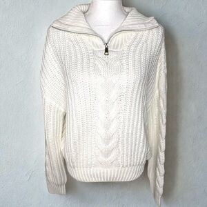 Elan Everest Cable Knit Sweater Women Small Cotton Blend NWT